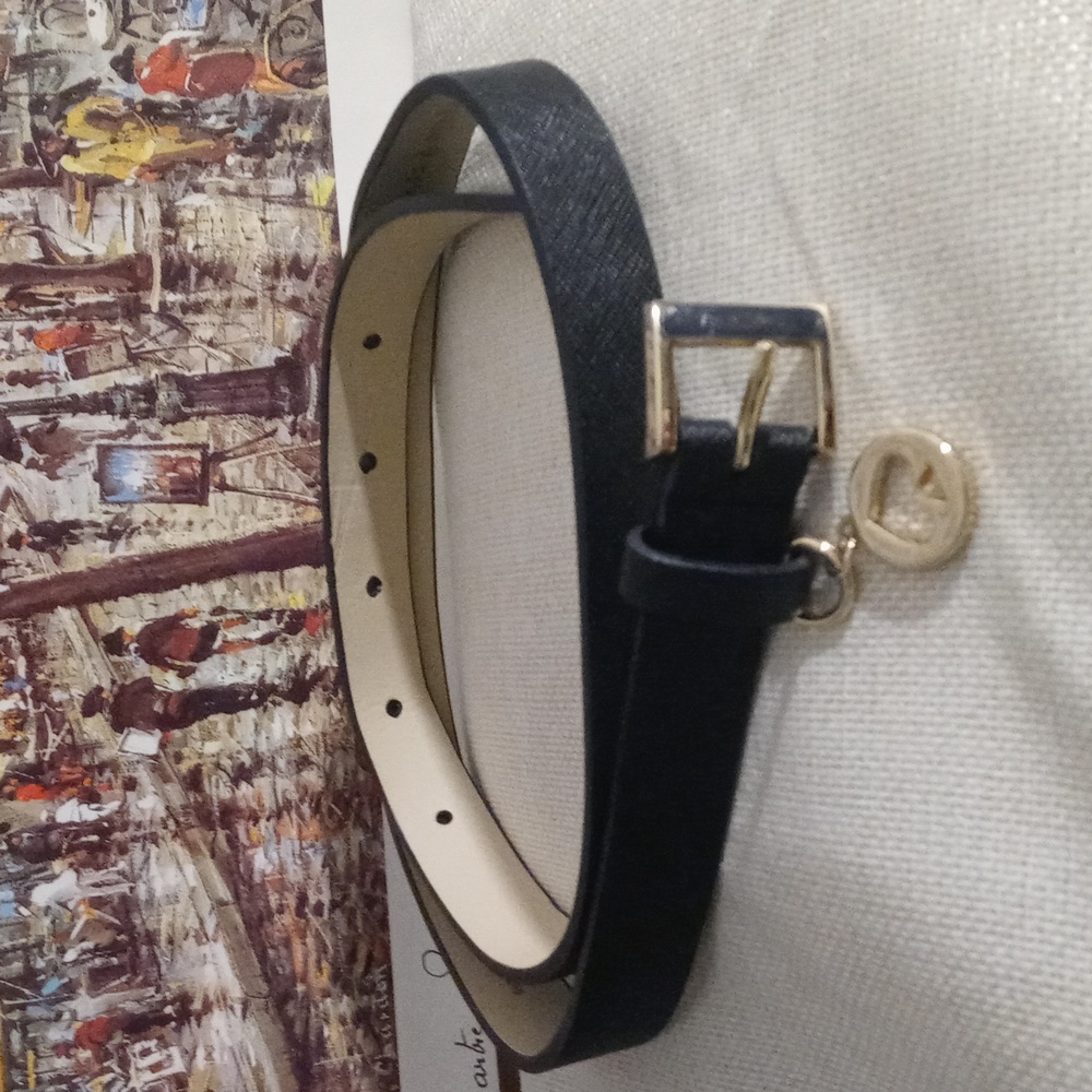 KATE SPADE NEW YORK IN THE LOOP GENUINE LEATHER BLACK BELT